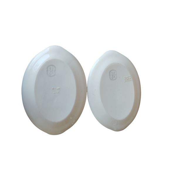 12" English Abbey Red Toile Transferware Oval Serving Platters 2 Set Lug Handle - Picture 2 of 4